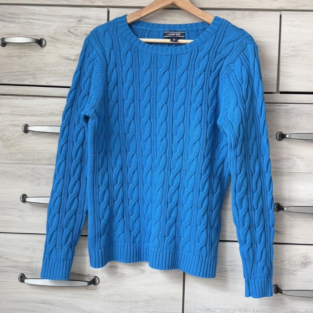 Blue Cable Knit Sweater